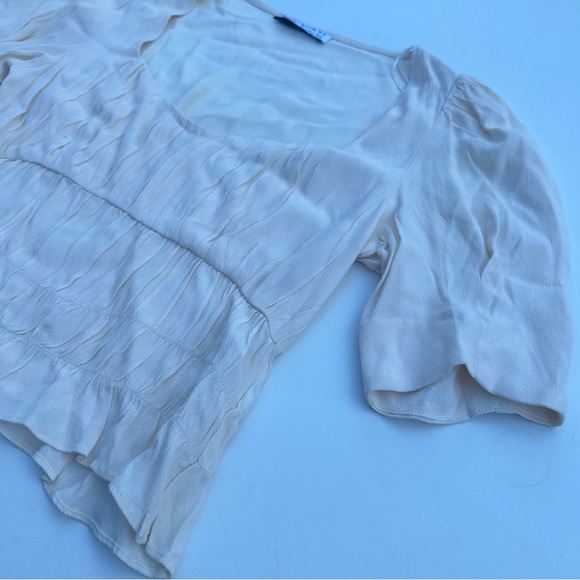 Sophie Rue, Cream Cropped Bustier Blouse, Size Medium - Picture 3 of 7